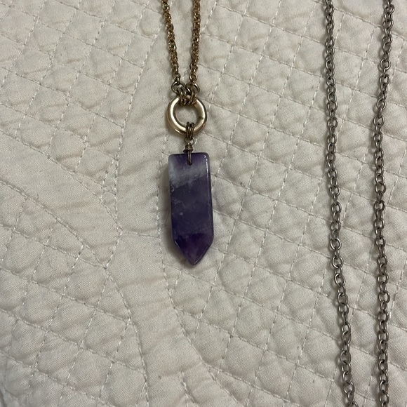 Free People Boho layering Necklace Bundle Lot mixed metals gold silver bronze - Picture 5 of 7